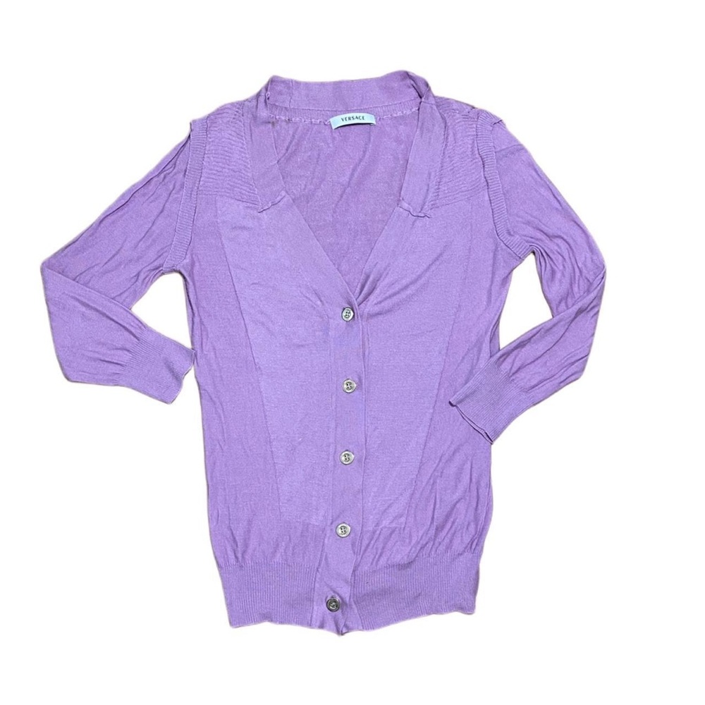 vintage y2k versace lavender silk cardigan 💜